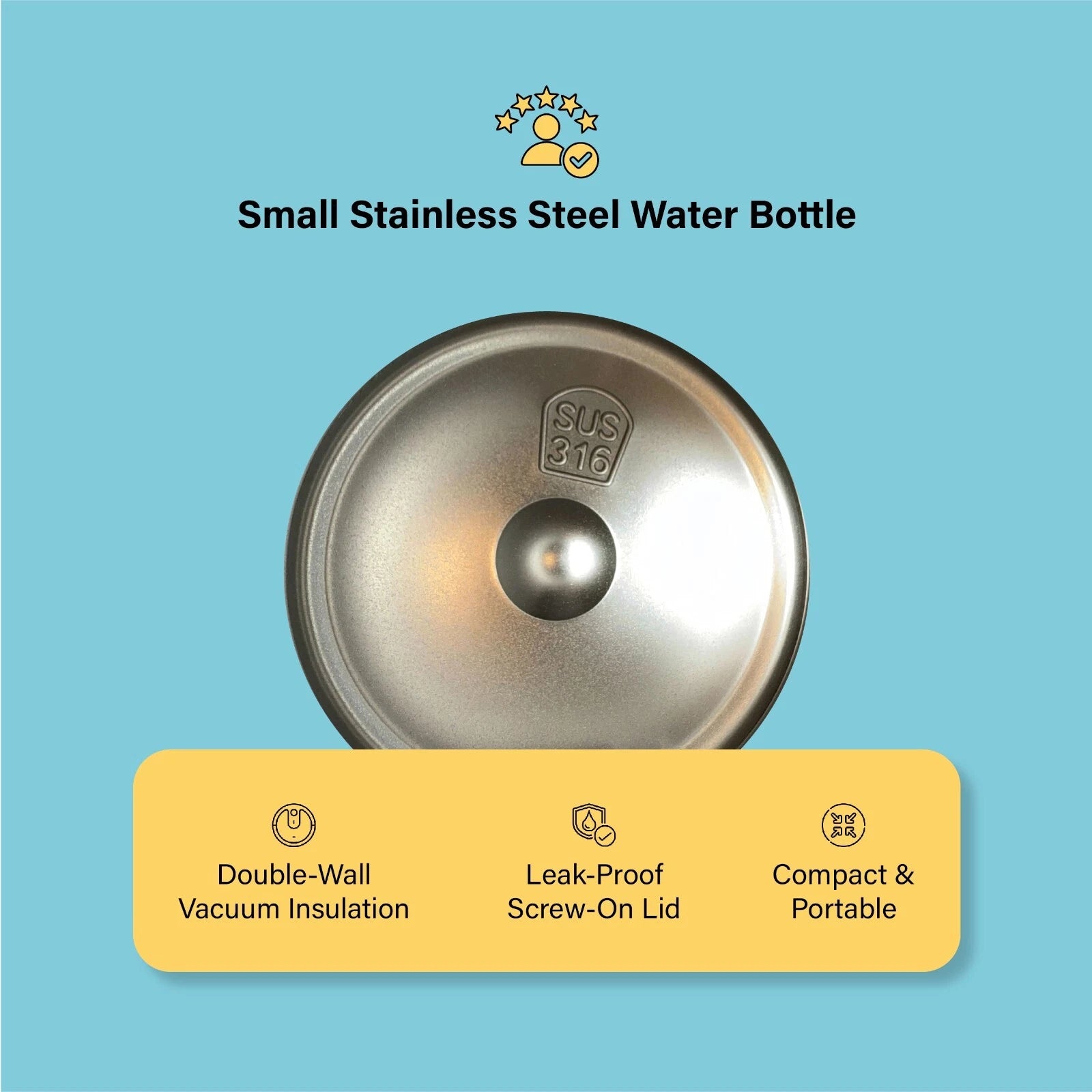 300ml Stainless Steel Insulated Travel Water Bottle & Coffee Mug